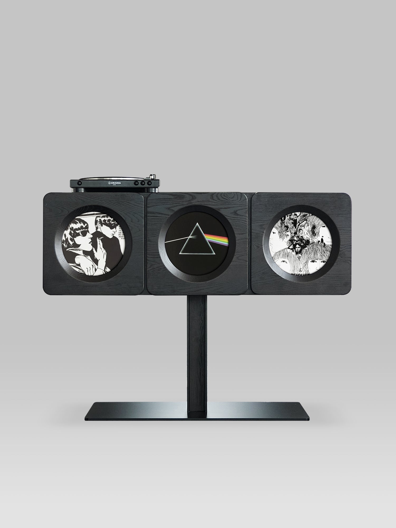 SHANGHAI 12h record cabinet 122×45×90cm 48×17.7×35.4in White wax black